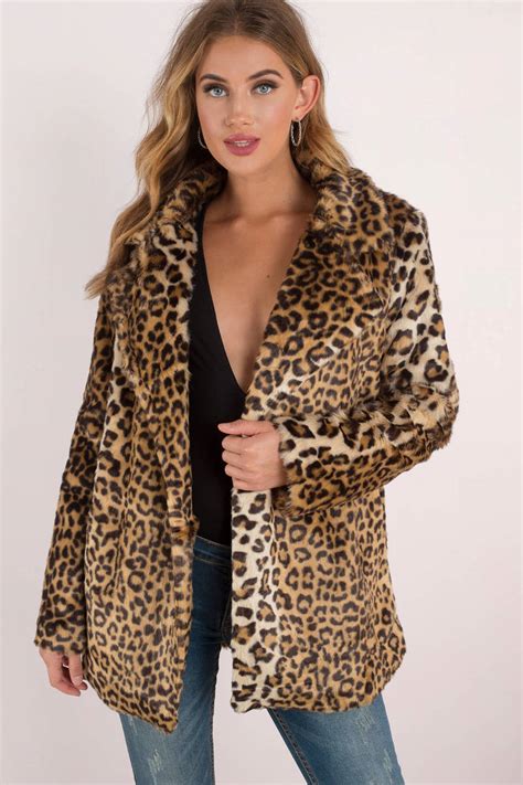 faux fur coat leopard print